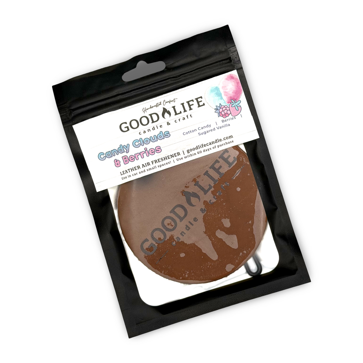 Candy Clouds & Berries Leather Air Freshener