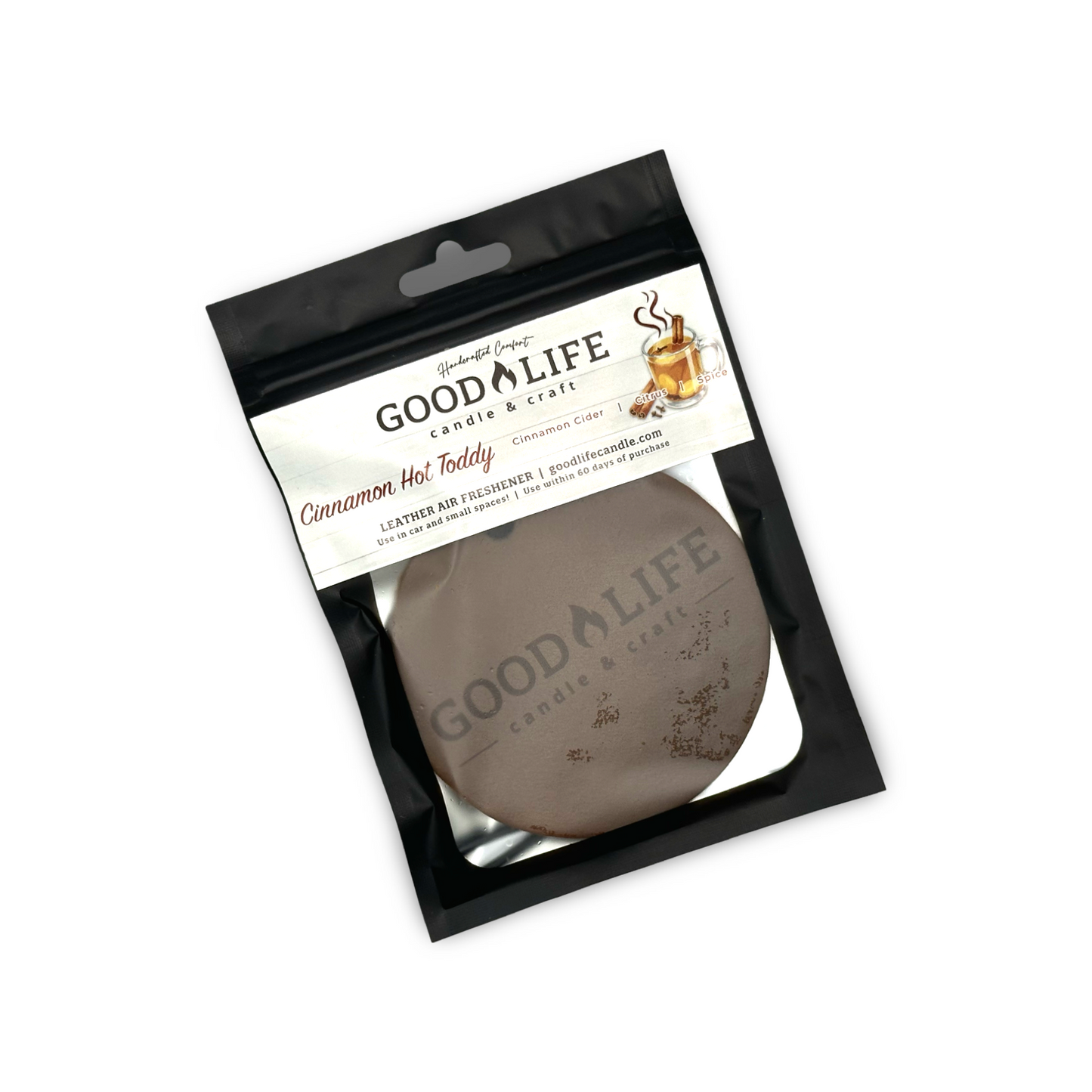 Cinnamon Hot Toddy Scented Leather Air Freshener