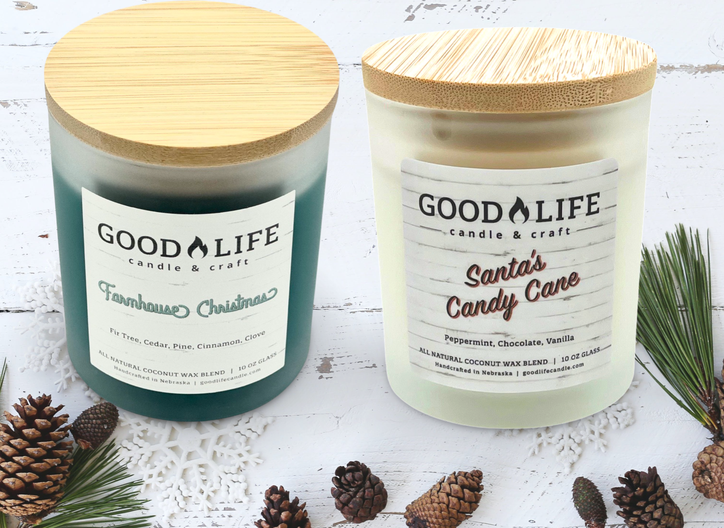 Pick 2 Holiday 10 oz Glass Candle Bundle