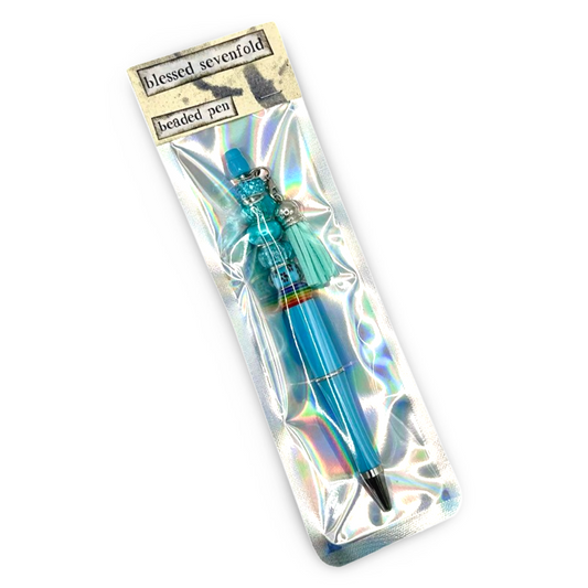 Beaded Pen By Blessed Sevenfold - blue