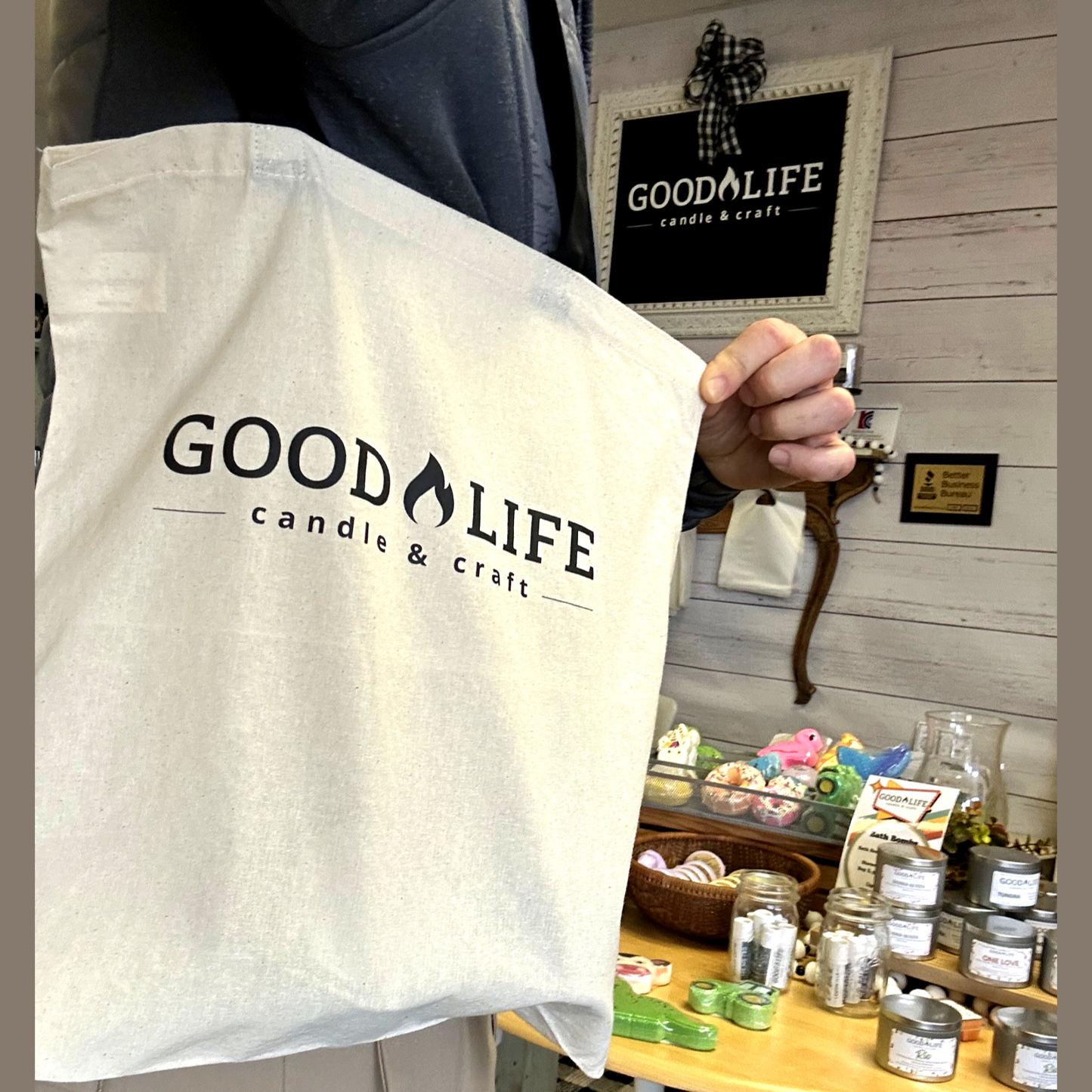 Good Life Candle & Craft Tote Bag