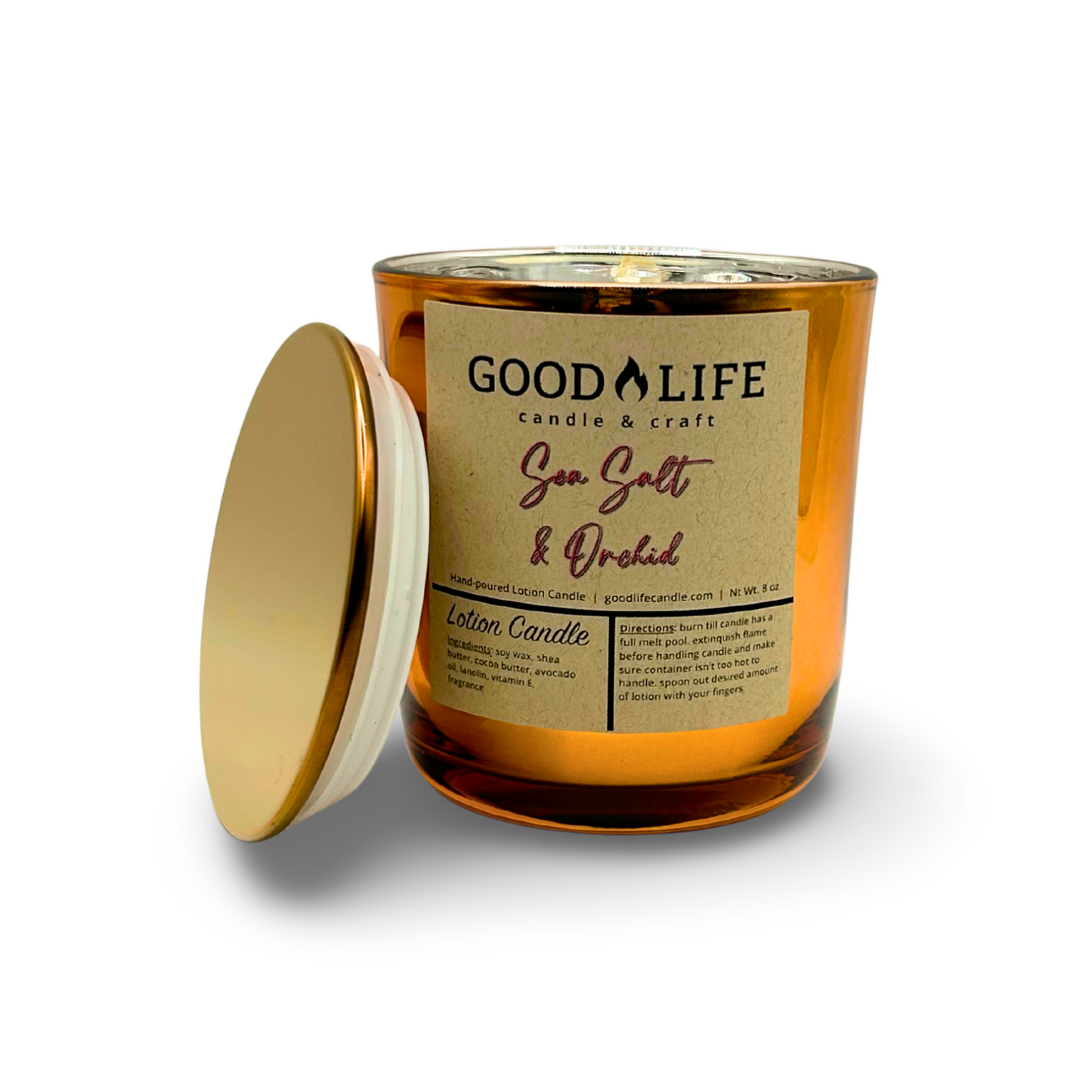 Sea Salt & Orchid Scented Lotion Candle