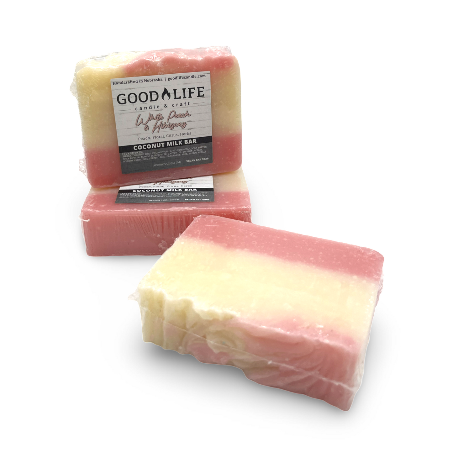 White Peach & Hibiscus Vegan Bar Soap