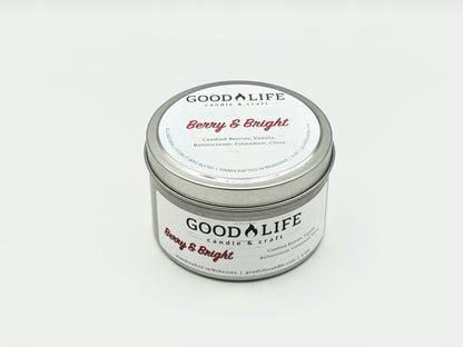 Good Life Candle & Craft Berry & Bright Scented Candle 6 oz Tin