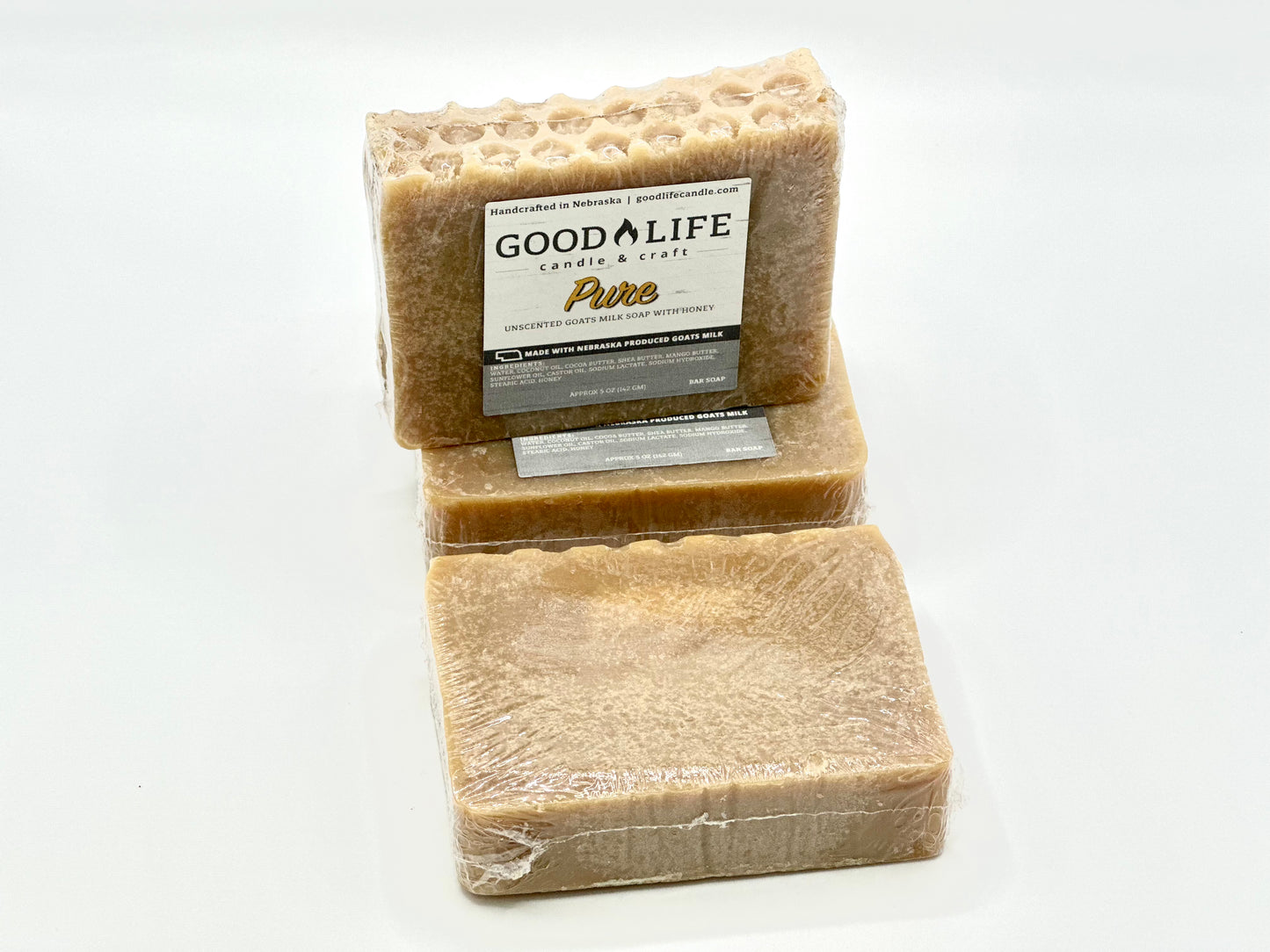 Pure - Unscented Goats Milk Bar Soap with Honey