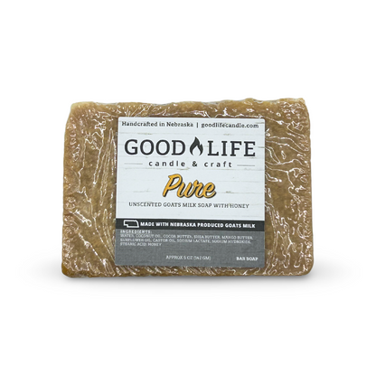 Pure - Unscented Goats Milk Bar Soap with Honey