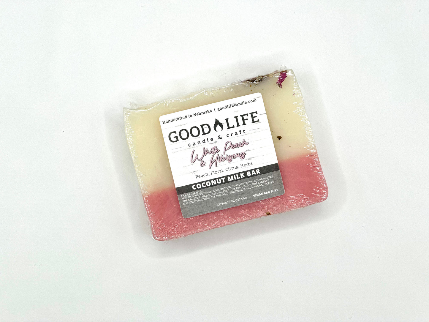 White Peach & Hibiscus Vegan Bar Soap